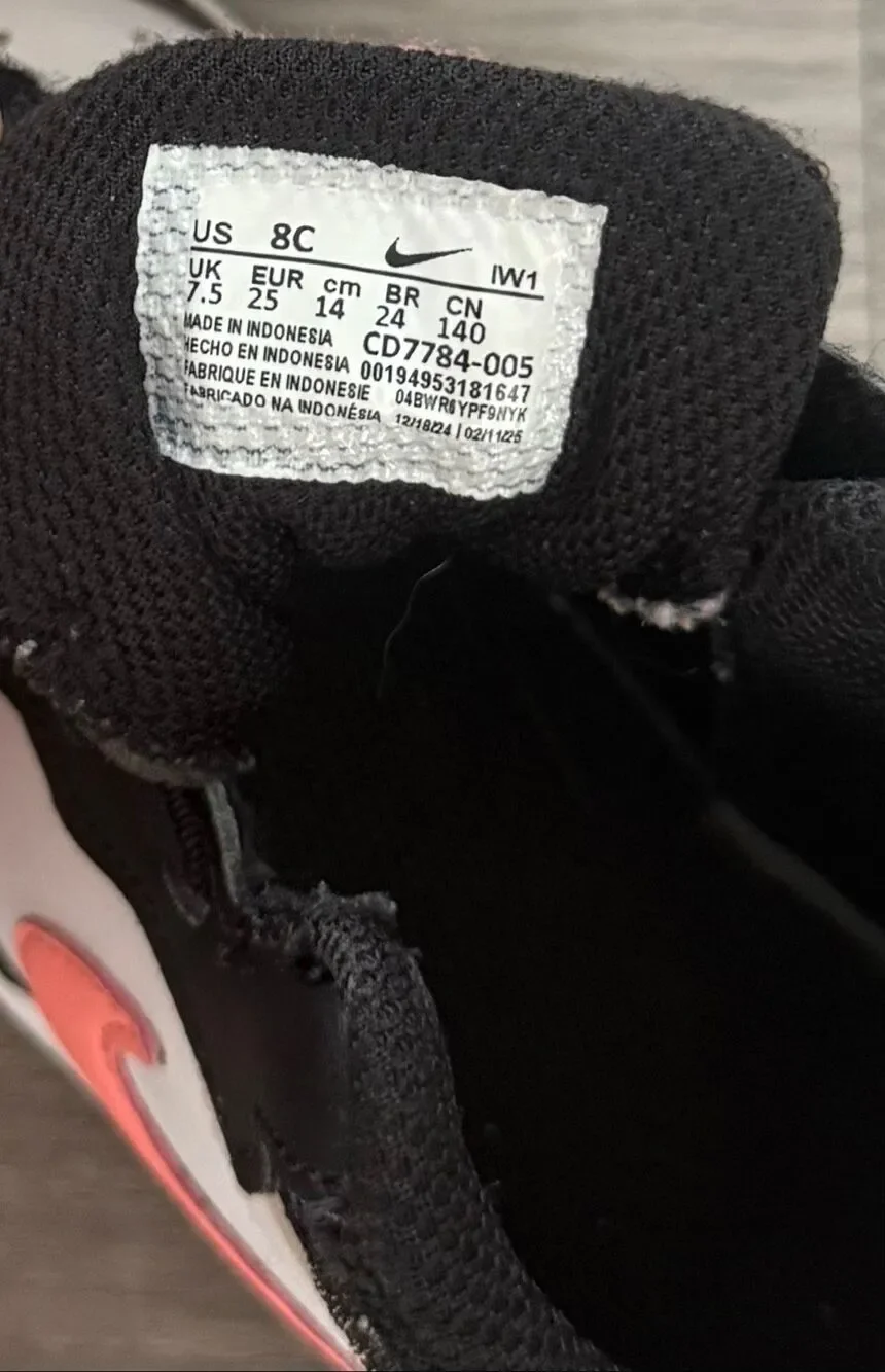 Nike Girls' 8 Toddler Court Borough Mid 2 Sneakers - Pink, Black & White